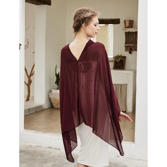 Chiffon Cape Shawls For Evening Dress Soft Elegant Sheer Wraps Perfect 5468